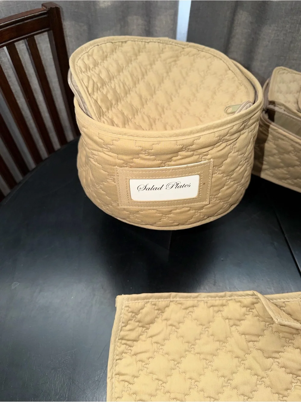 Beige Quilted 3-Piece Home Storage Set